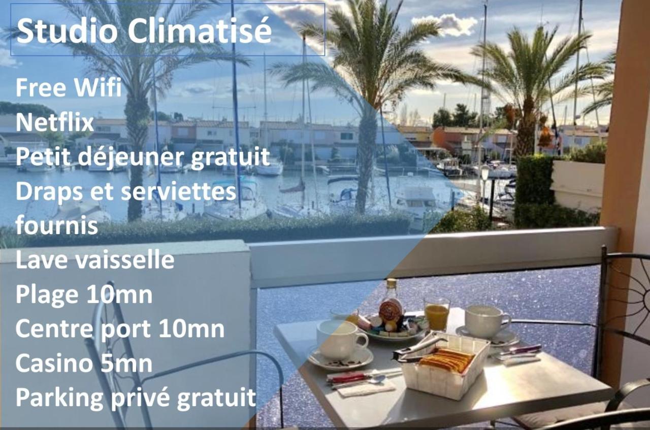 Cap Capistol Studio Le Cap D'Agde Vue Port 외부 사진