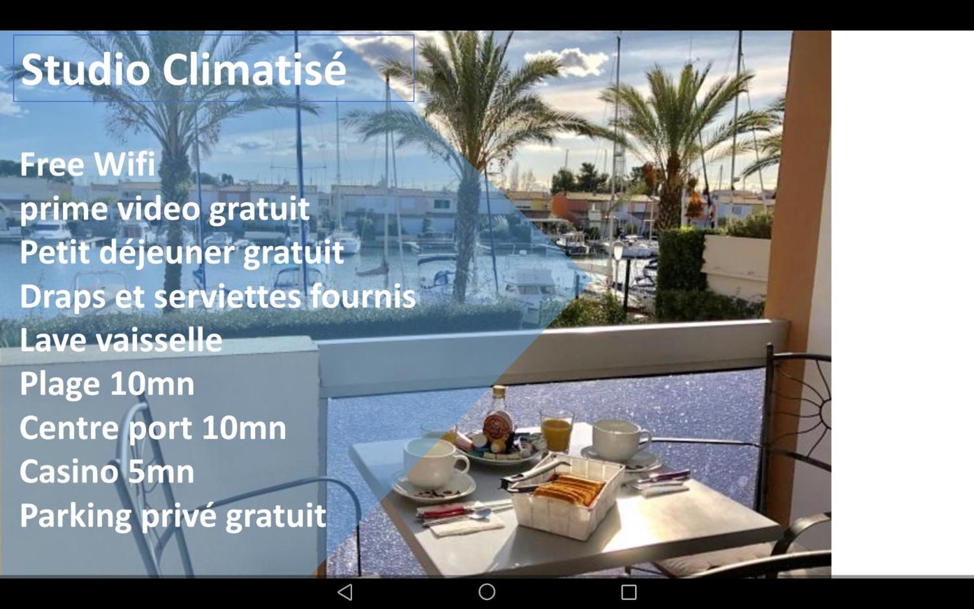 Cap Capistol Studio Le Cap D'Agde Vue Port 외부 사진